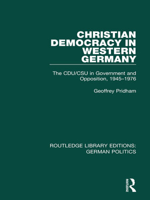 cover image of Christian Democracy in Western Germany (RLE